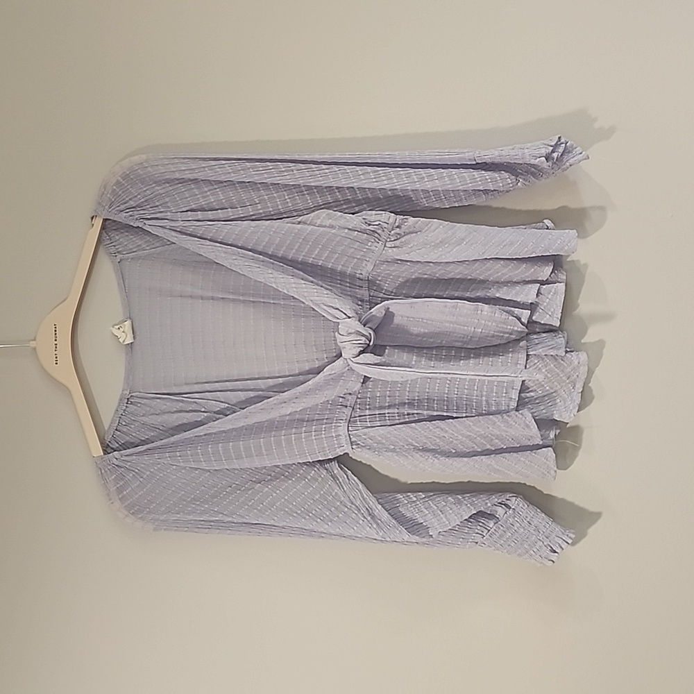 Pretty sheer low cut tie shirt